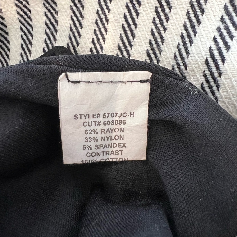 Eva Franco Anthropologie Strata Fit Flare Solid Black Striped Hem Dress Size 4 - Picture 6 of 6